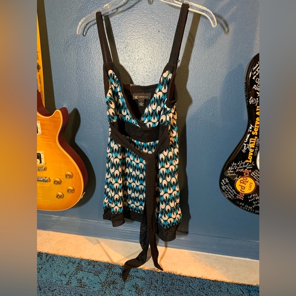 Bright blue peacock inspired dress by Inc size M NWT - Picture 9 of 11